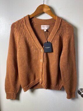 Filson Rustic Cotton Cardigan Chestnut Button Front NWT Size Small Italy